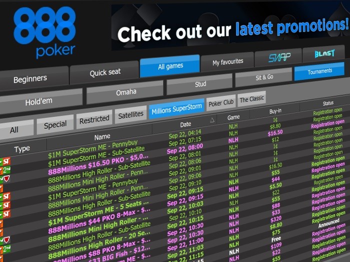 888 Millions Superstorm проведет фрироллы для зрителей стримов