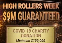 GGNetwork проведет серию High Rollers Week $9,000,000 GTD и пожертвует часть призов на борьбу с коронавирусом