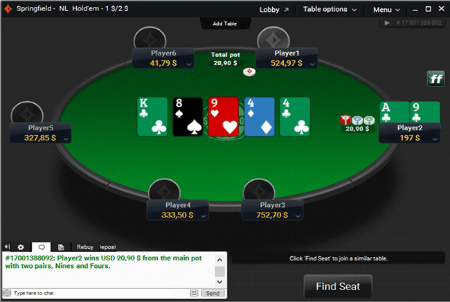 PartyPoker new table