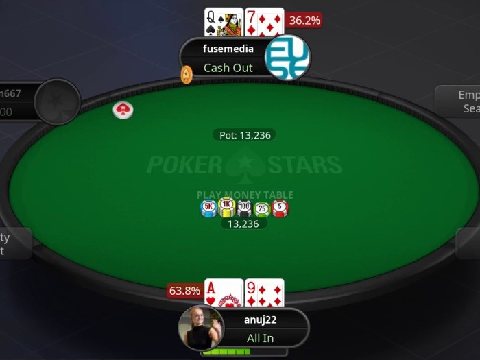 PokerStars готовится внедрить опцию «Олл-ин кэшаут» за столы с игрой на реальные деньги