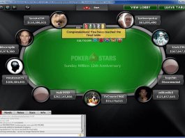 Sunday Million 12th Anniversary final table