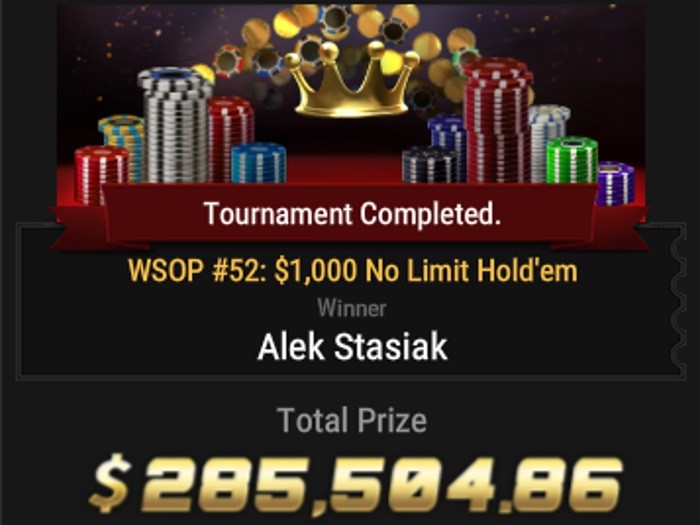 Алек Стасяк стал первым двукратным победителем на WSOP Online