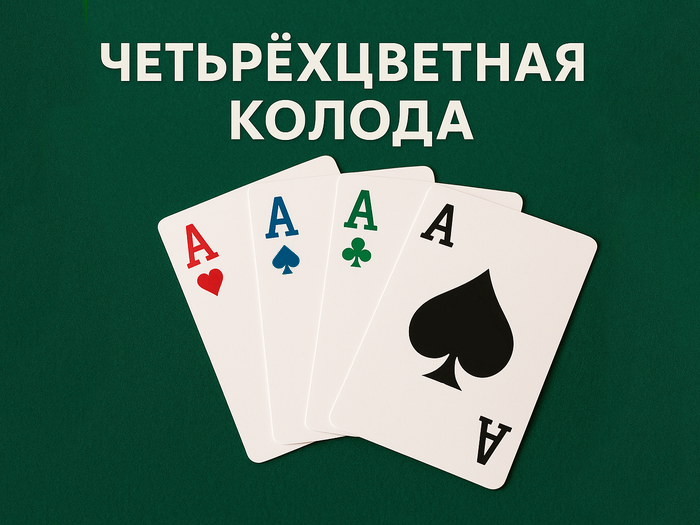 Нужна ли в офлайн-покере четырехцветная колода?