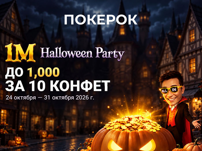 Охота на валетов пик открыта: в ПОКЕРОК вернулась сезонная акция Halloween Party на $1,000,000