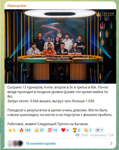 Результаты Филатова