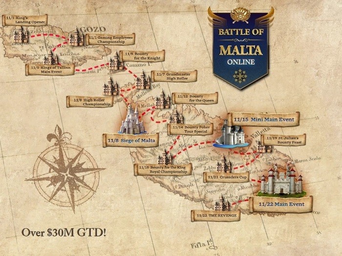 GGPokerOK представил расписание серии Battle of Malta Online с гарантией $30,000,000
