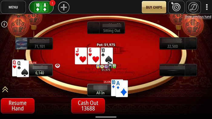 Скриншот кешаута из PokerStars